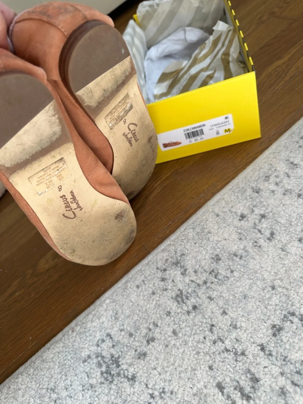 Circus by Sam Edelman Terracotta Suede Crisscross Ballet Flats - Picture 4 of 5